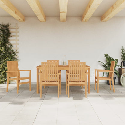 vidaXL 7 Piece Garden Dining Set Solid Wood Teak
