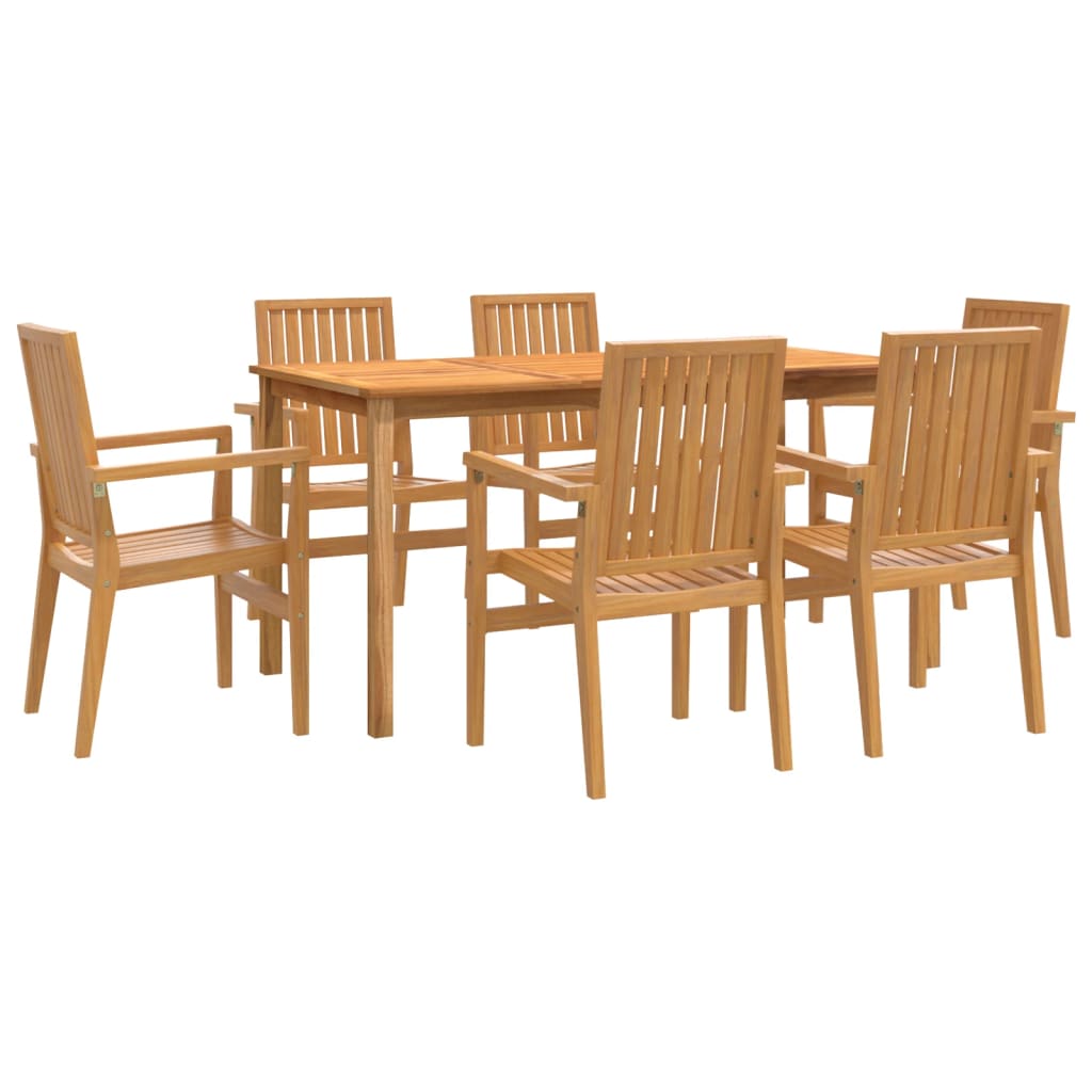 vidaXL 7 Piece Garden Dining Set Solid Wood Teak
