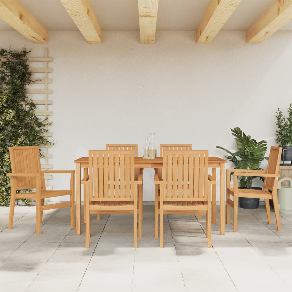 vidaXL 7 Piece Garden Dining Set Solid Wood Teak