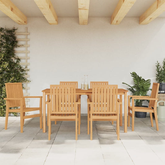 vidaXL 7 Piece Garden Dining Set Solid Wood Teak