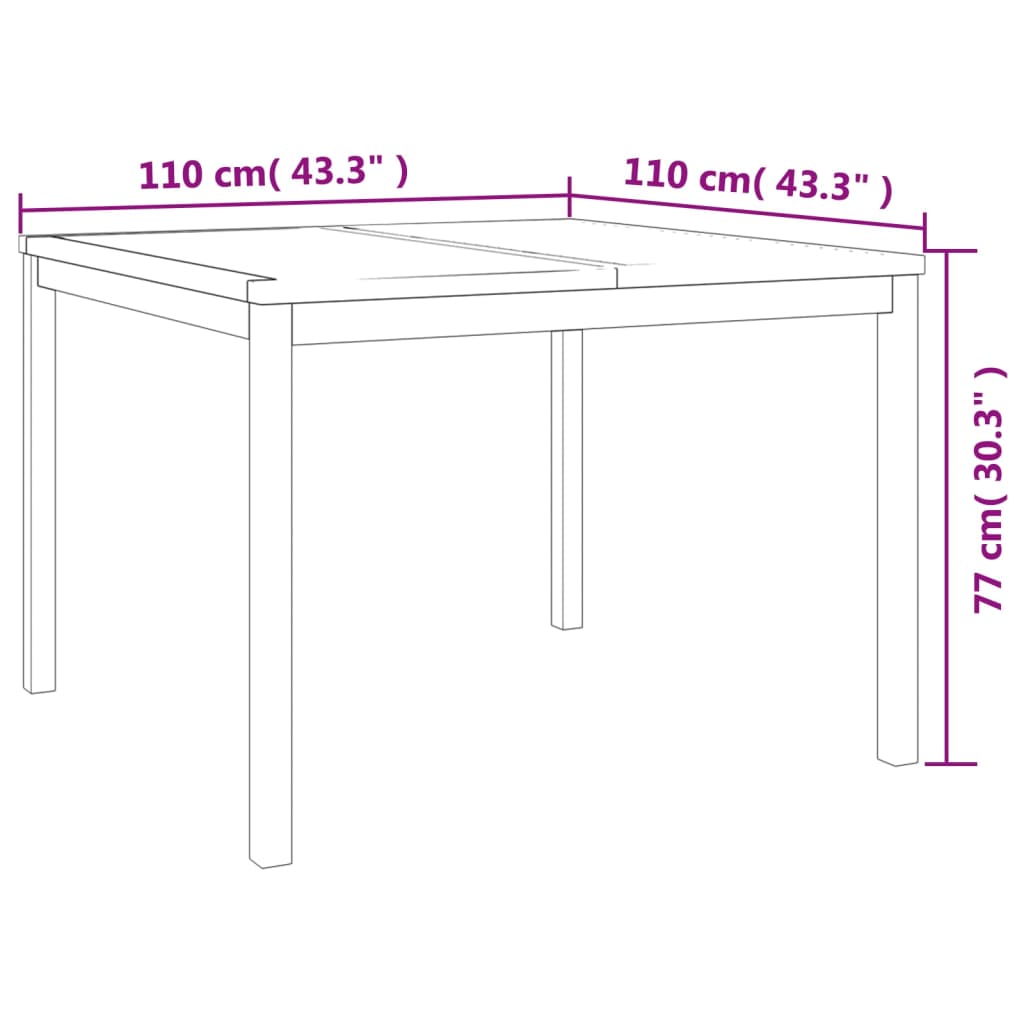 vidaXL 5 Piece Garden Dining Set Solid Wood Teak