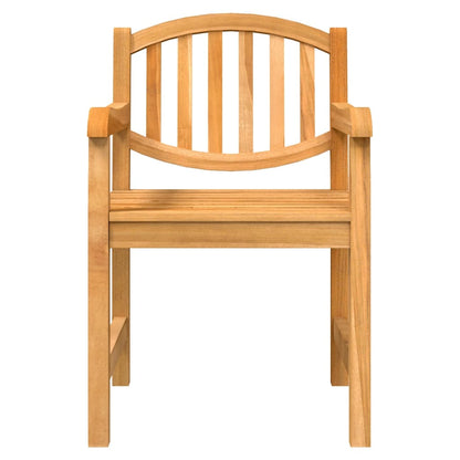 vidaXL Garden Dining Set | Natural Teak | Solid Teak Wood | Medium |  Stackable