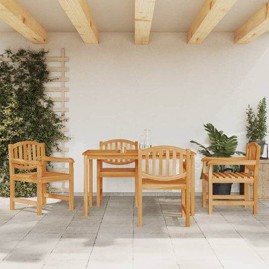 vidaXL Garden Dining Set | Natural Teak | Solid Teak Wood | Medium |  Stackable
