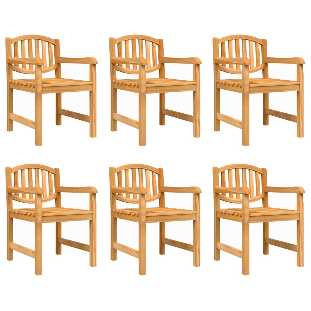 vidaXL Garden Dining Set | Natural Teak | 7 Piece | Stackable | Rectangular