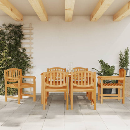 vidaXL Garden Dining Set | Natural Teak | 7 Piece | Stackable | Rectangular