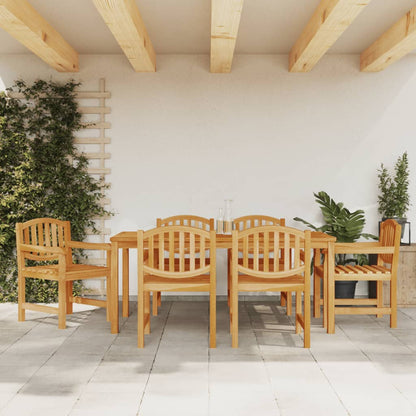 vidaXL Garden Dining Set | Teak | Solid Teak Wood | Large | Stackable