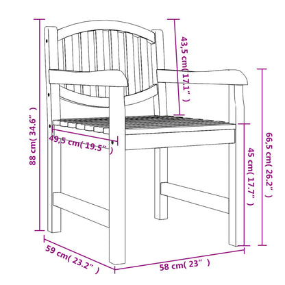 vidaXL 5 Piece Garden Dining Set Solid Wood Teak