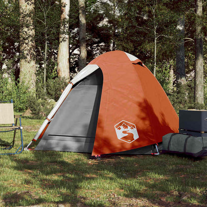 vidaXL Camping Tent Dome 2-Person Grey and Orange Waterproof