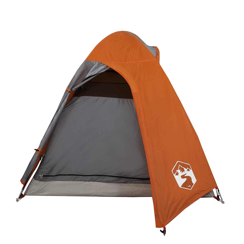 vidaXL Camping Tent Dome 2-Person Grey and Orange Waterproof