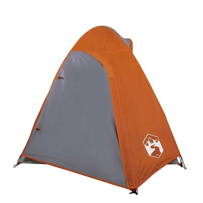 vidaXL Camping Tent Dome 2-Person Grey and Orange Waterproof