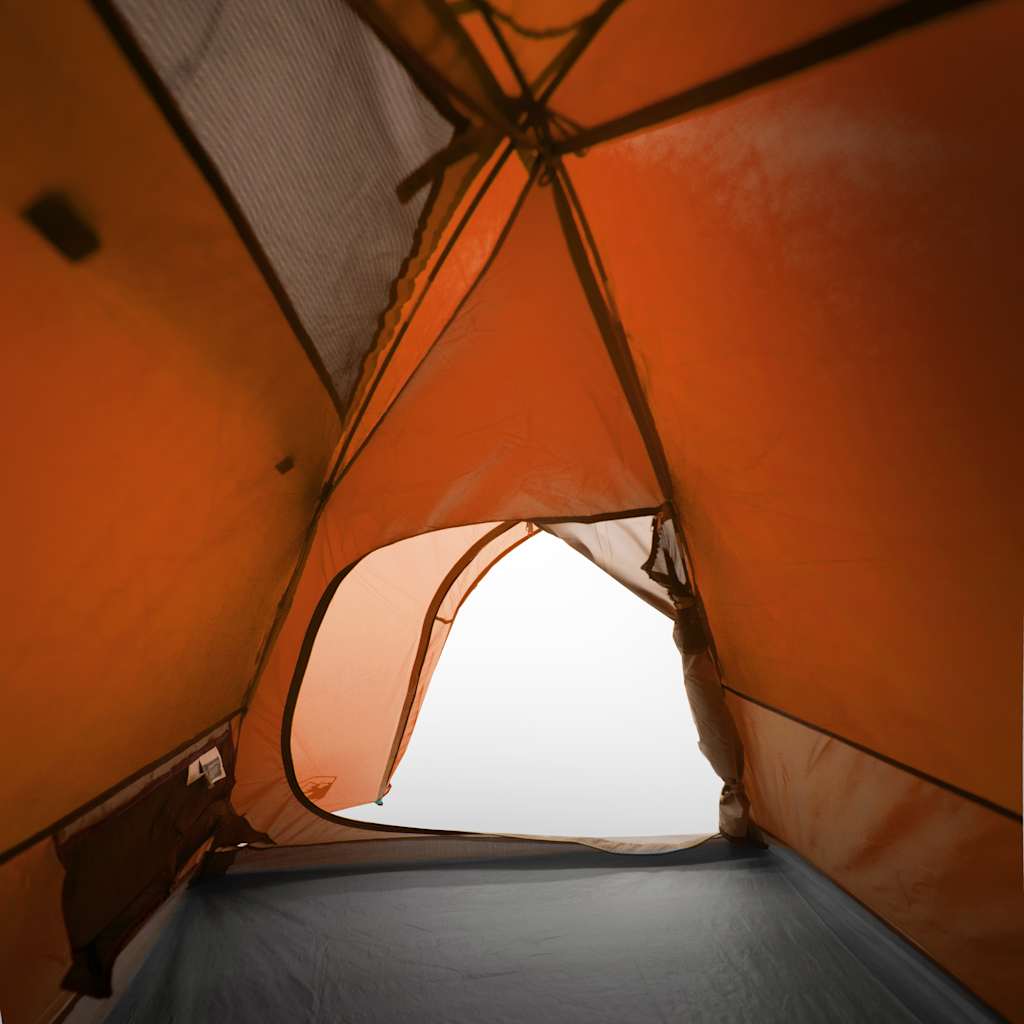 vidaXL Camping Tent Dome 2-Person Grey and Orange Waterproof