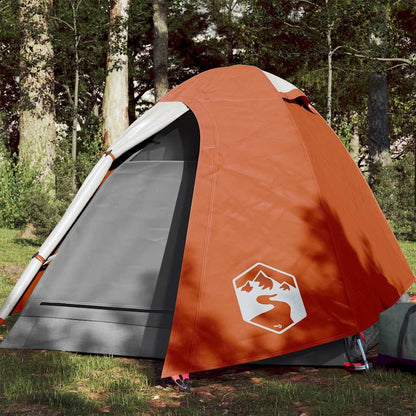 vidaXL Camping Tent Dome 2-Person Grey and Orange Waterproof