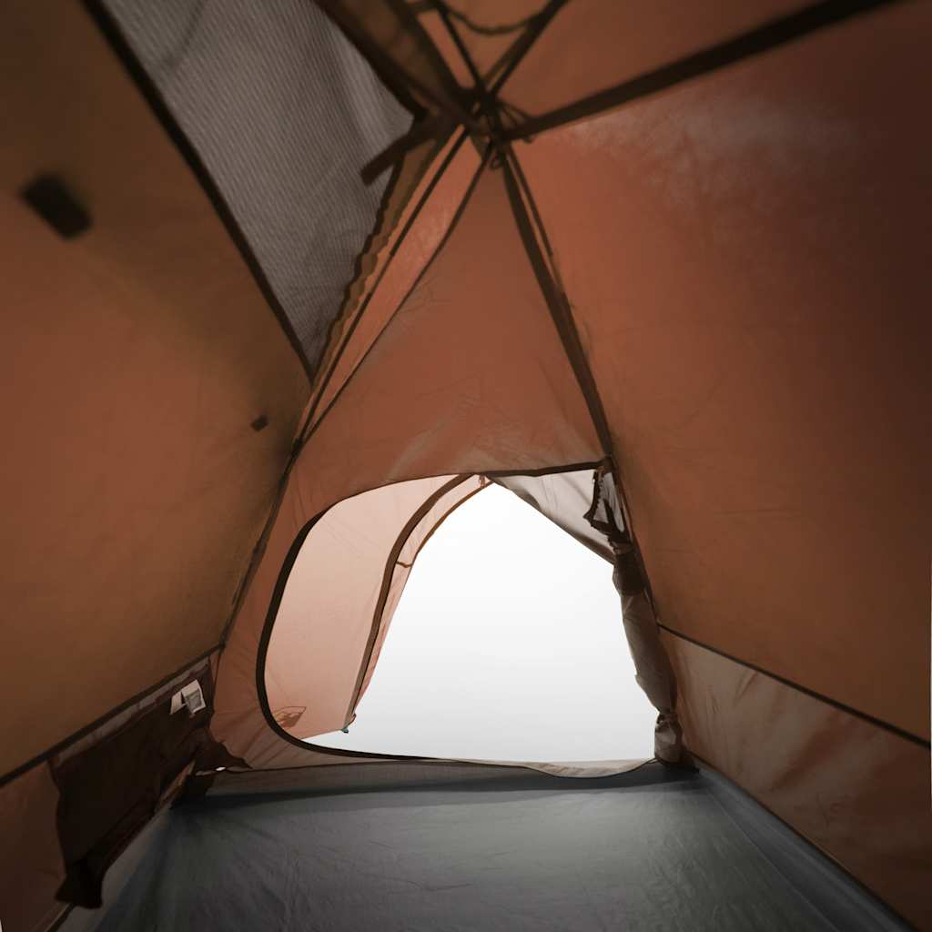 vidaXL Camping Tent Dome 3-Person Grey and Orange Waterproof