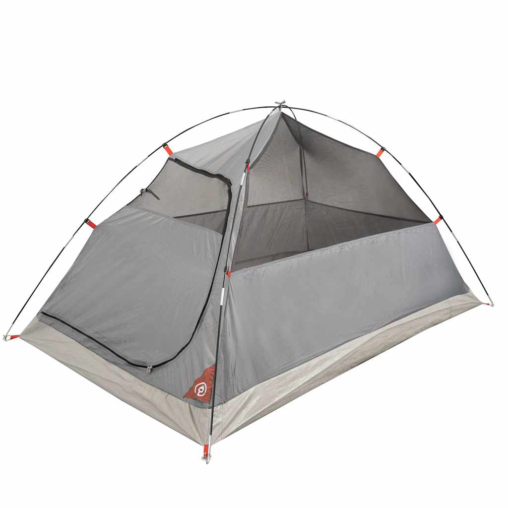 vidaXL Camping Tent Dome 4-Person Grey and Orange Waterproof