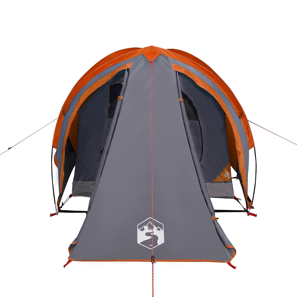 vidaXL Camping Tent Dome 2-Person Grey and Orange Waterproof