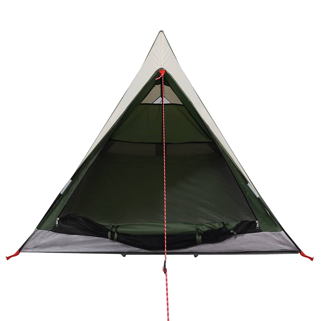 vidaXL Camping Tent 2-Person Green Waterproof
