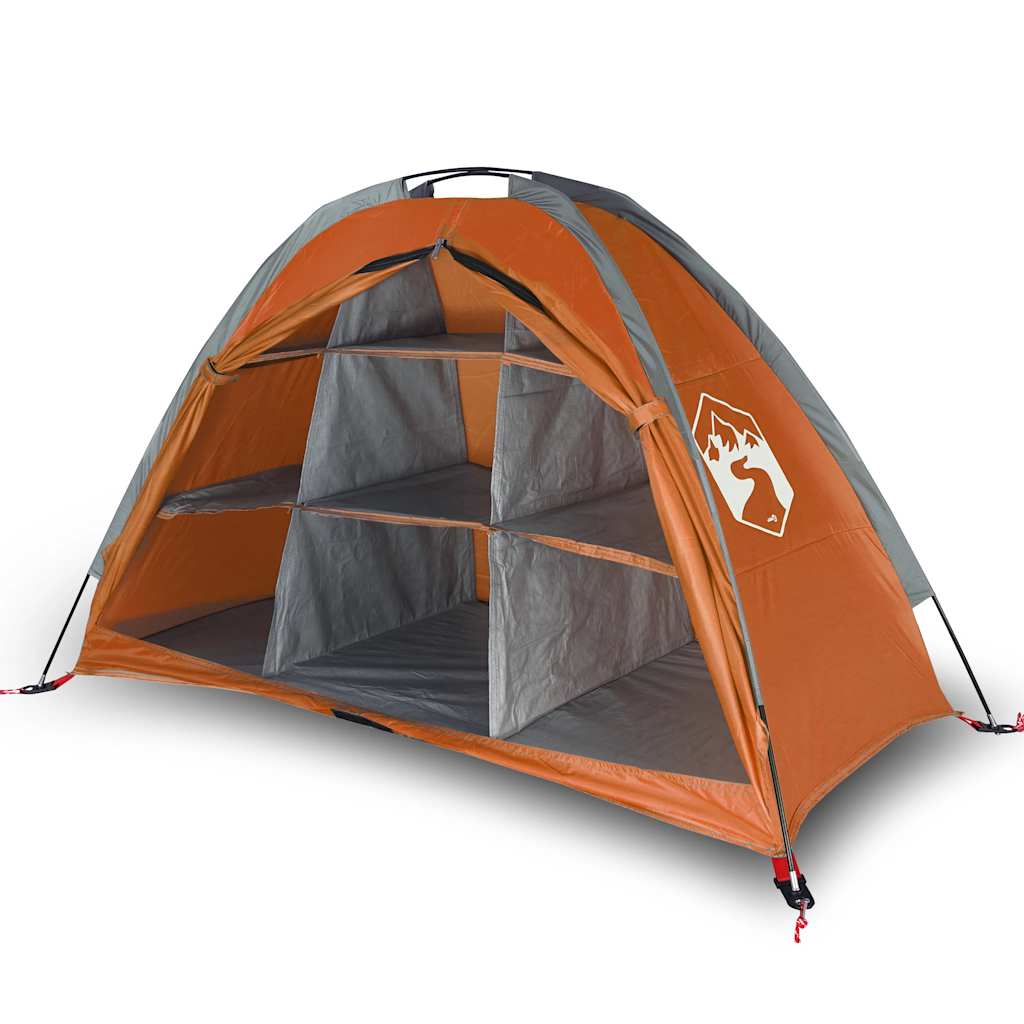 vidaXL Storage Tent 9 Compartments Grey and Orange Waterproof