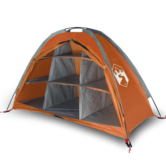 vidaXL Storage Tent 9 Compartments Grey and Orange Waterproof