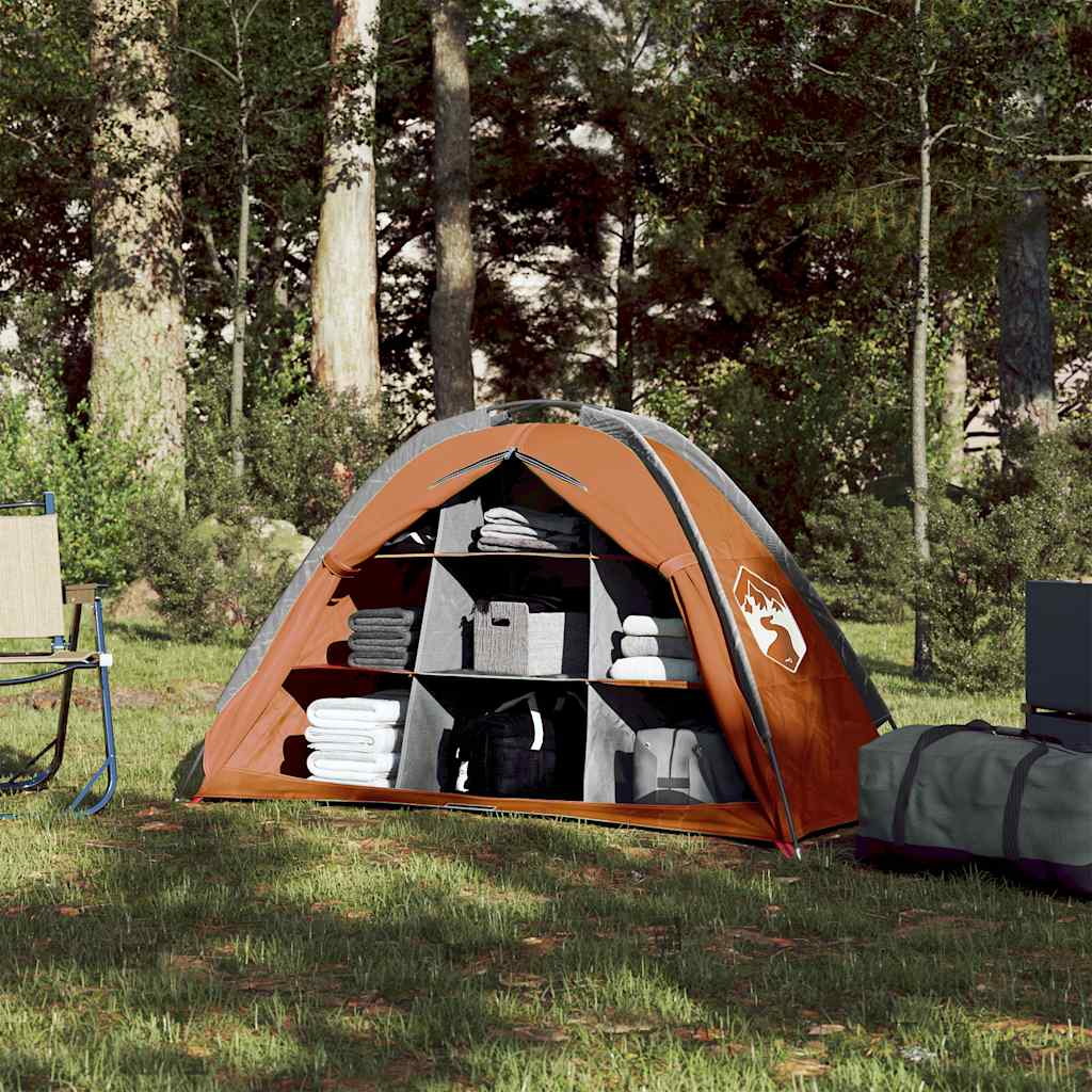 vidaXL Storage Tent 9 Compartments Grey and Orange Waterproof