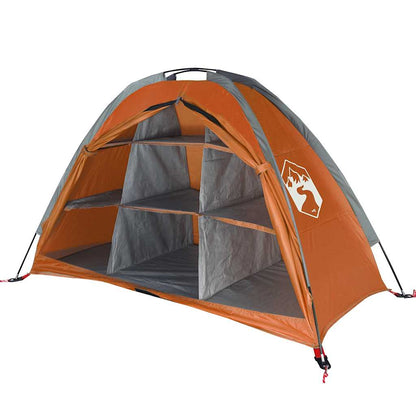 vidaXL Storage Tent 9 Compartments Grey and Orange Waterproof