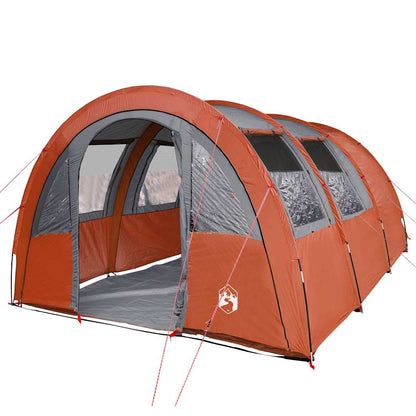 vidaXL Camping Tent Tunnel 4-Person Grey and Orange Waterproof