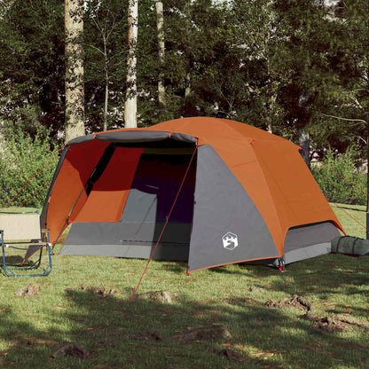 vidaXL Camping Tent with Porch 4-Person Orange Waterproof
