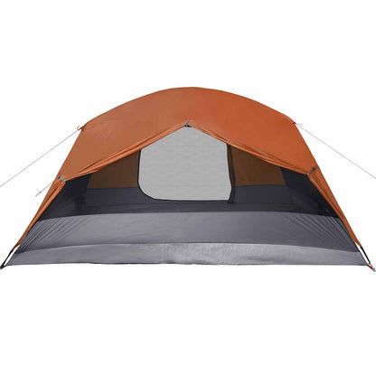vidaXL Camping Tent with Porch 4-Person Orange Waterproof