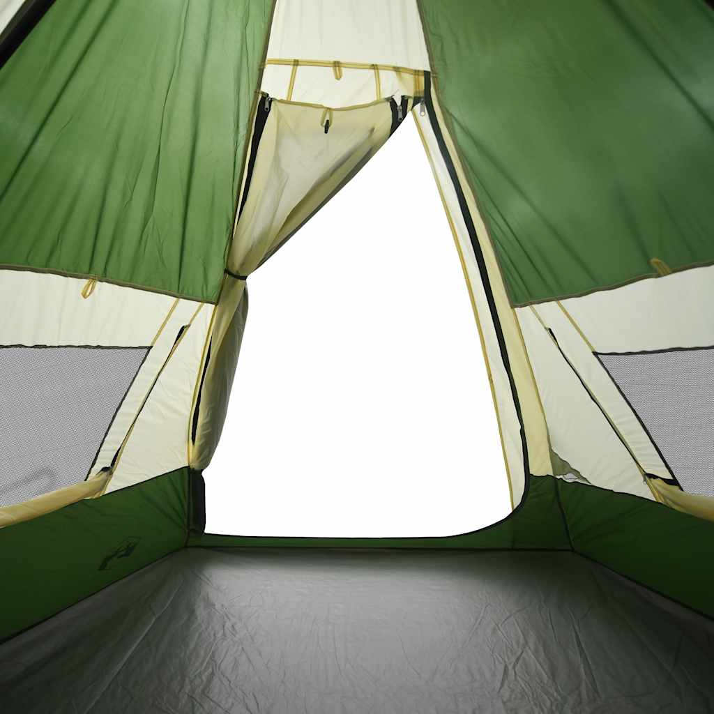 vidaXL Camping Tent Tipi 7-Person Green Waterproof