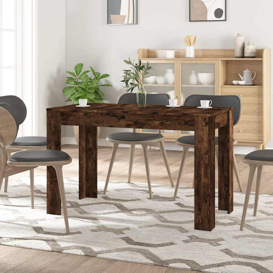 vidaXL Dining Table | Smoked oak | Engineered wood | 120 x 60 x 76 cm | Durable