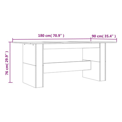 vidaXL Dining Table Grey Sonoma 180x90x76 cm Engineered Wood