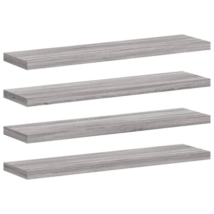 vidaXL Wall Shelves 4 pcs Grey Sonoma 40x10x1,5 cm Engineered Wood