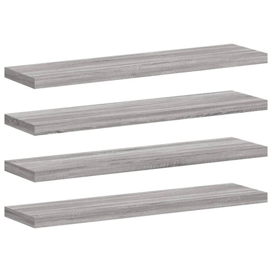 vidaXL Wall Shelves 4 pcs Grey Sonoma 40x10x1,5 cm Engineered Wood