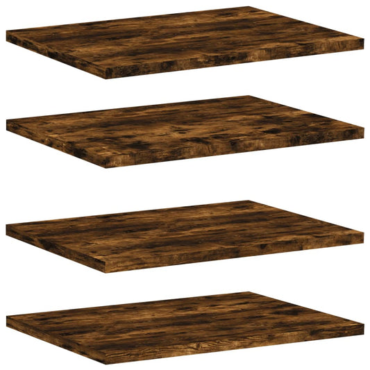 vidaXL Wall Shelves 4 pcs Smoked Oak 40x30x1,5 cm Engineered Wood