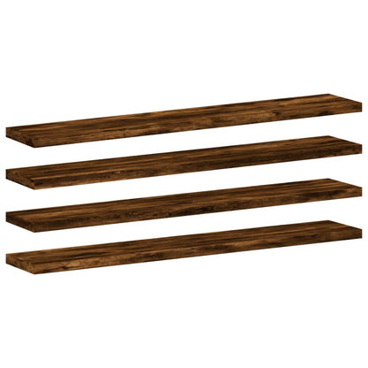 vidaXL Wall Shelves 4 pcs Smoked Oak 60x10x1,5 cm Engineered Wood