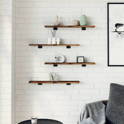 vidaXL Wall Shelves 4 pcs Smoked Oak 60x10x1,5 cm Engineered Wood