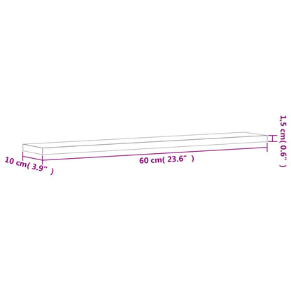 vidaXL Wall Shelves 4 pcs Smoked Oak 60x10x1,5 cm Engineered Wood