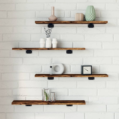 vidaXL Wall Shelves 4 pcs Smoked Oak 60x10x1,5 cm Engineered Wood