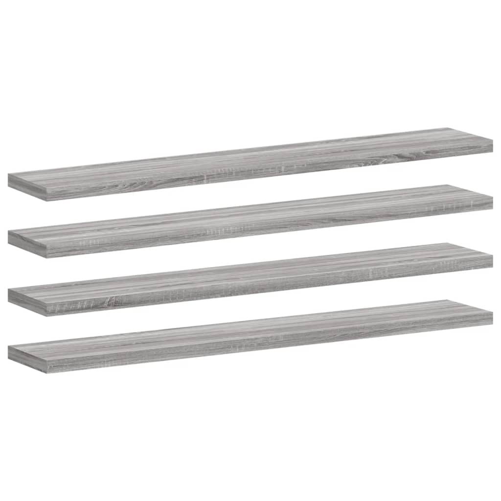 vidaXL Wall Shelves 4 pcs Grey Sonoma 60x10x1,5 cm Engineered Wood