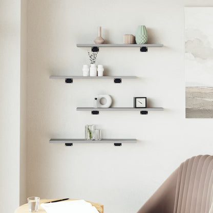 vidaXL Wall Shelves 4 pcs Grey Sonoma 60x10x1,5 cm Engineered Wood