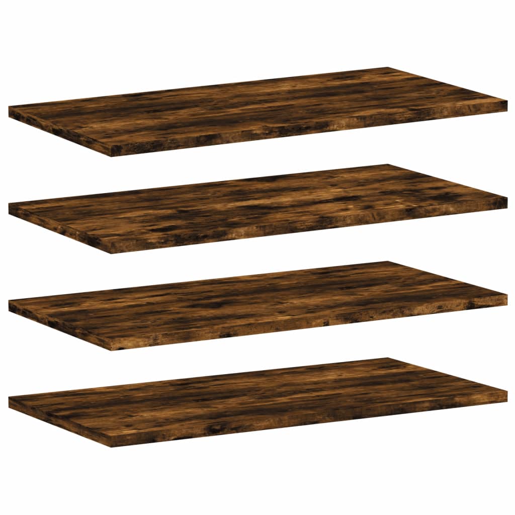 vidaXL Wall Shelves 4 pcs Smoked Oak 60x30x1,5 cm Engineered Wood