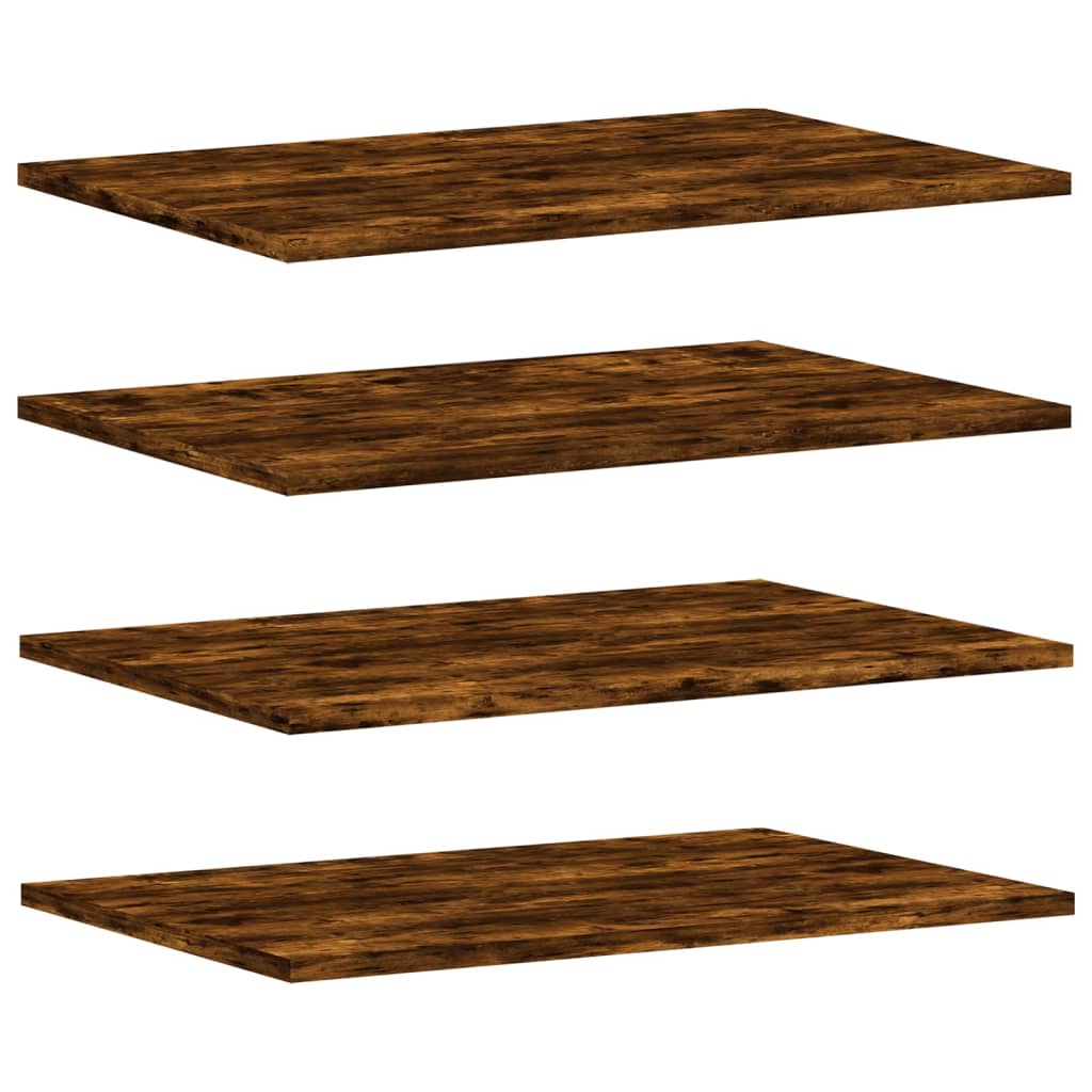 vidaXL Wall Shelves 4 pcs Smoked Oak 60x40x1,5 cm Engineered Wood