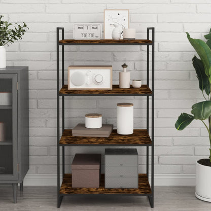 vidaXL Wall Shelves 4 pcs Smoked Oak 60x40x1,5 cm Engineered Wood