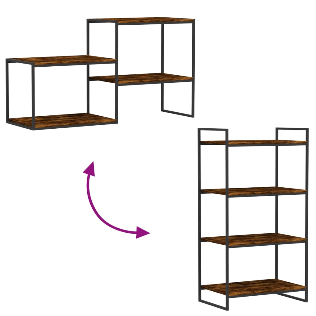 vidaXL Wall Shelves 4 pcs Smoked Oak 60x40x1,5 cm Engineered Wood
