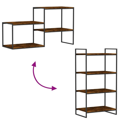 vidaXL Wall Shelves 4 pcs Smoked Oak 60x40x1,5 cm Engineered Wood
