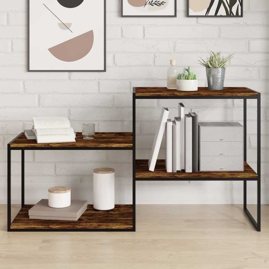 vidaXL Wall Shelves 4 pcs Smoked Oak 60x40x1,5 cm Engineered Wood