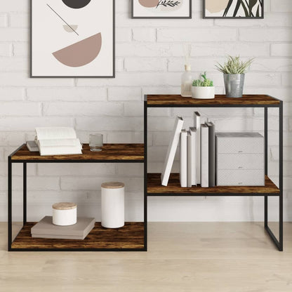 vidaXL Wall Shelves 4 pcs Smoked Oak 60x40x1,5 cm Engineered Wood