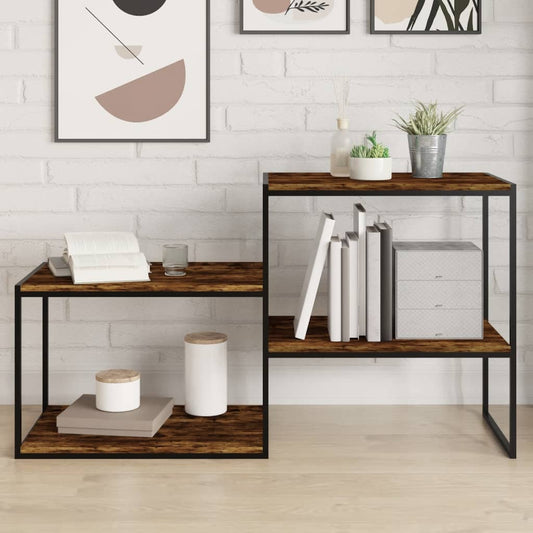 vidaXL Wall Shelves 4 pcs Smoked Oak 60x40x1,5 cm Engineered Wood