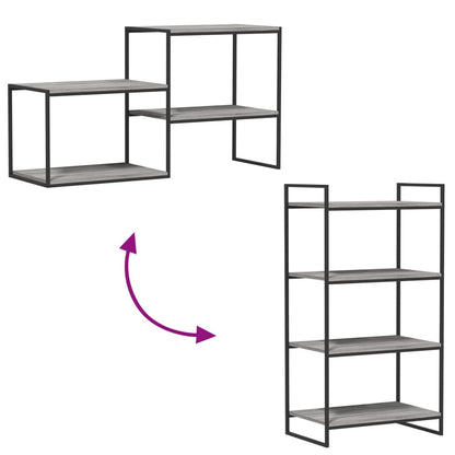 vidaXL Wall Shelves 4 pcs Grey Sonoma 60x40x1,5 cm Engineered Wood
