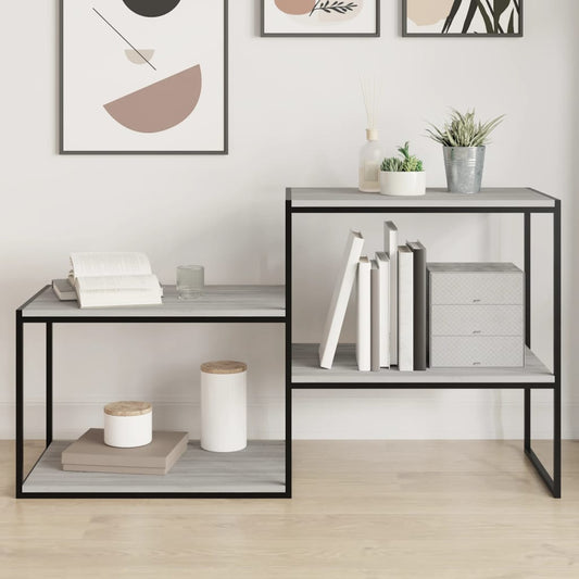 vidaXL Wall Shelves 4 pcs Grey Sonoma 60x40x1,5 cm Engineered Wood