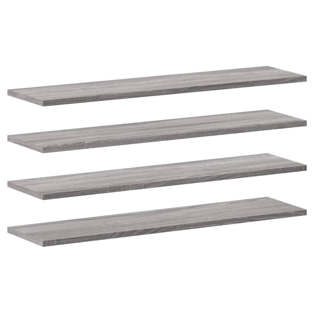 vidaXL Wall Shelves 4 pcs Grey Sonoma 80x20x1,5 cm Engineered Wood